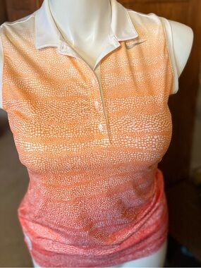 Nike Golf Women’s Sleeveless Polo Tank - Orange to Coral Ombre